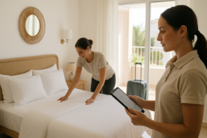 Conciergerie Airbnb à Alicante : préparation du lit, linge et contrôle ménage